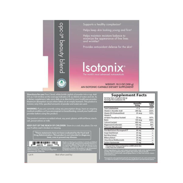 Isotonix OPC-3 Beauty Blend Label