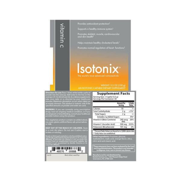 Isotonix Vitamin C Label