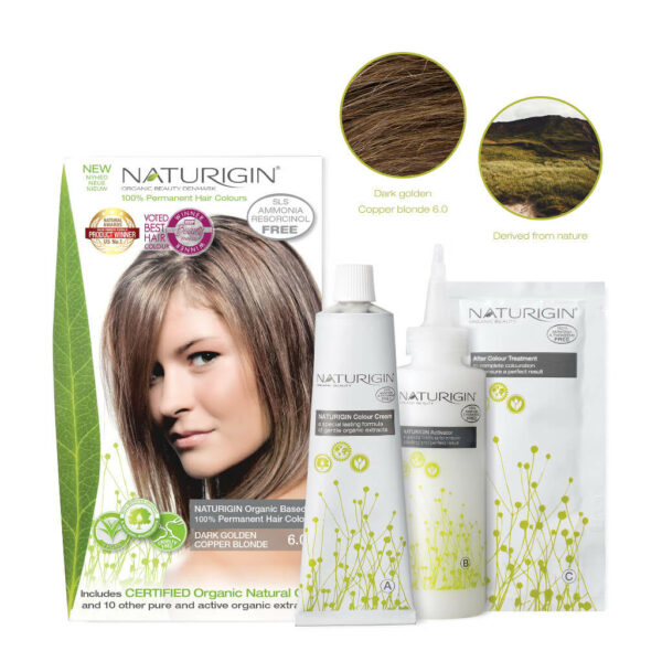 Naturigin Permanent Hair Colour Dark Golden Copper Blonde 6.0 Content