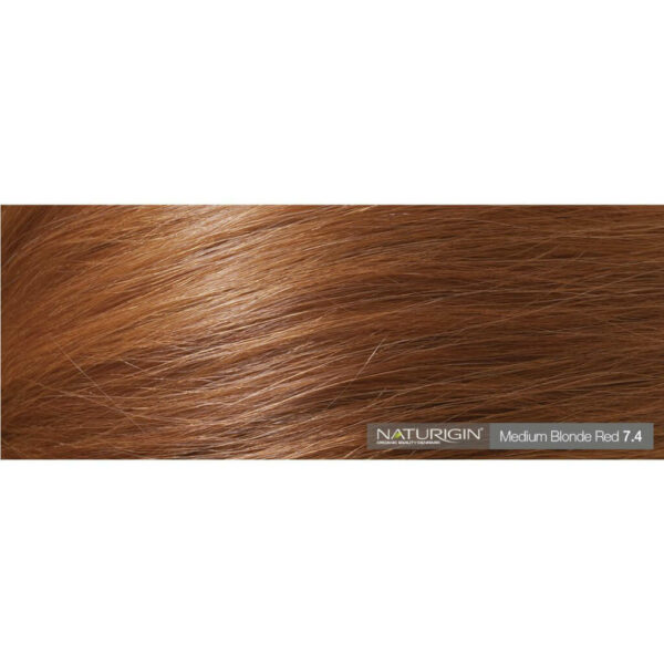 Naturigin Permanent Hair Colour Medium Blonde Red 7.4 Color on Hair