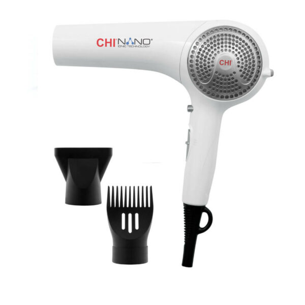 CHI Nano Hair Dryer - White with Attachments